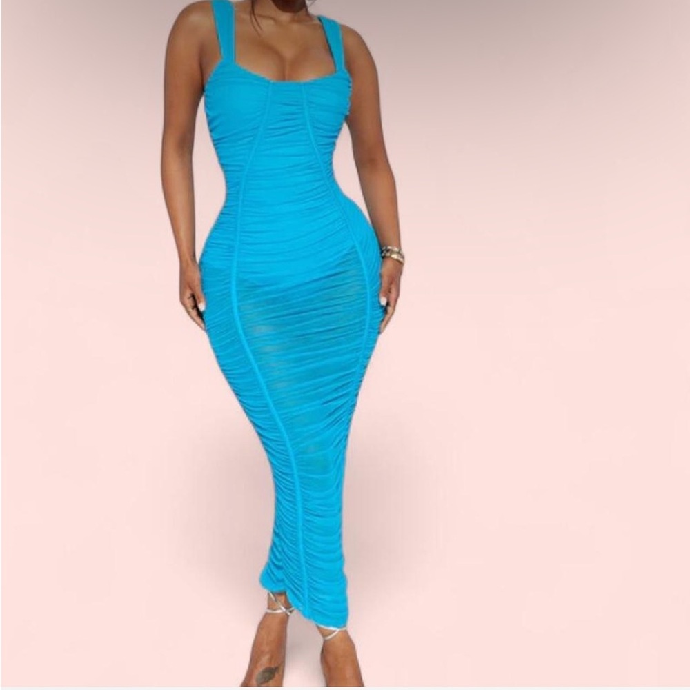 Fashion Nova Vibrant Blue Maxi Dress